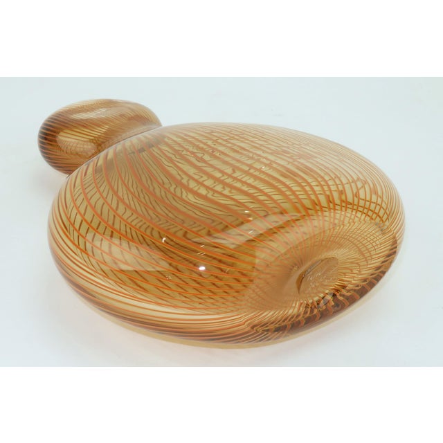 Tan Peter Secrest Art Glass Op Art Vase, 2001 For Sale - Image 8 of 10