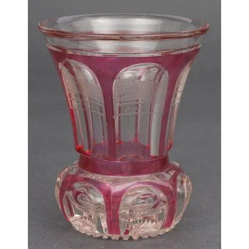 1835. Germany, initials IM. Colored glass, engravings. Height 14 cm.