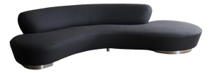Vintage Serpentine Sofa in Velvet by Vladimir Kagan, 1999