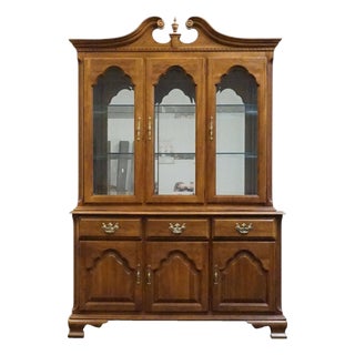 Keller Furniture Solid Cherry Traditional Style 56" Buffet W. Lighted Display China Cabinet For Sale