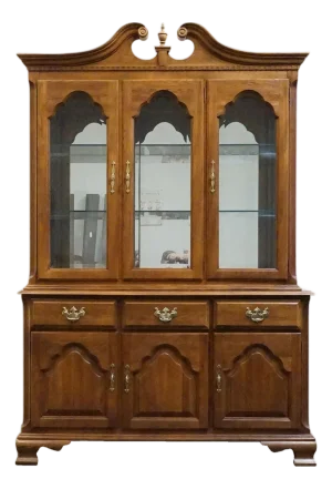 Keller Furniture Solid Cherry Traditional Style 56" Buffet W. Lighted Display China Cabinet