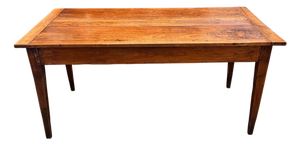 19th Century Fruitwood Farm Table With Pull-Out Leaf