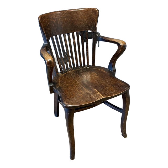 Antique Oak Desk Chair, 1890s For Sale