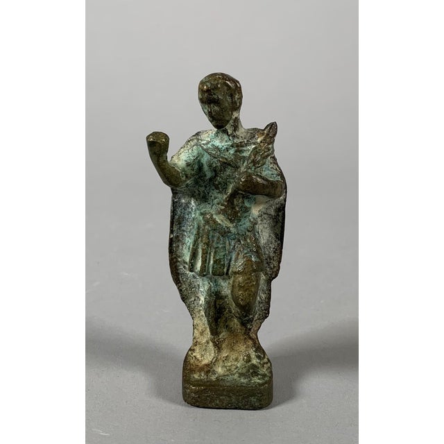 Metal Roman Emperor Statuette in Bronze For Sale - Image 7 of 7