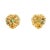 1980s 1980s Italian 18k Gold Emerald and Diamond Openwork Heart Earrings, Pair For Sale - Image 5 of 12