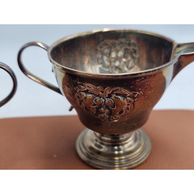 Silver-Plated Sugar Bowl and Creamer, 1890s, Set of 2 For Sale - Image 4 of 8