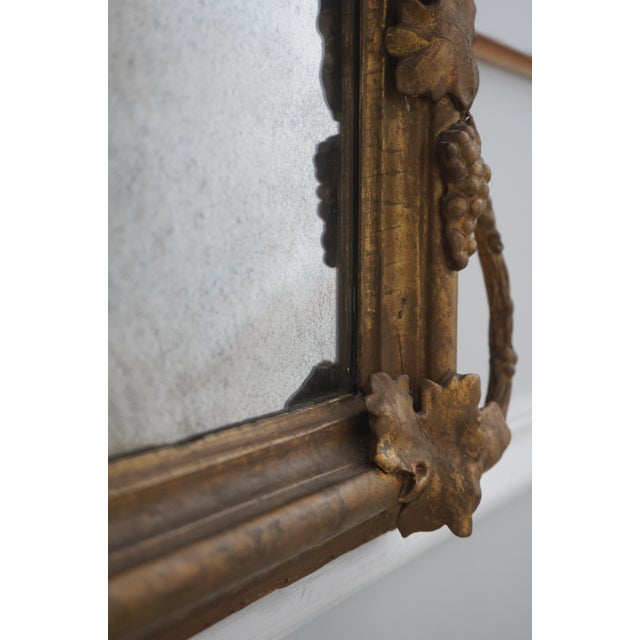 19th Century Antique Victorian Gold Gilt Grapevine Carved Mirror For Sale - Image 5 of 11