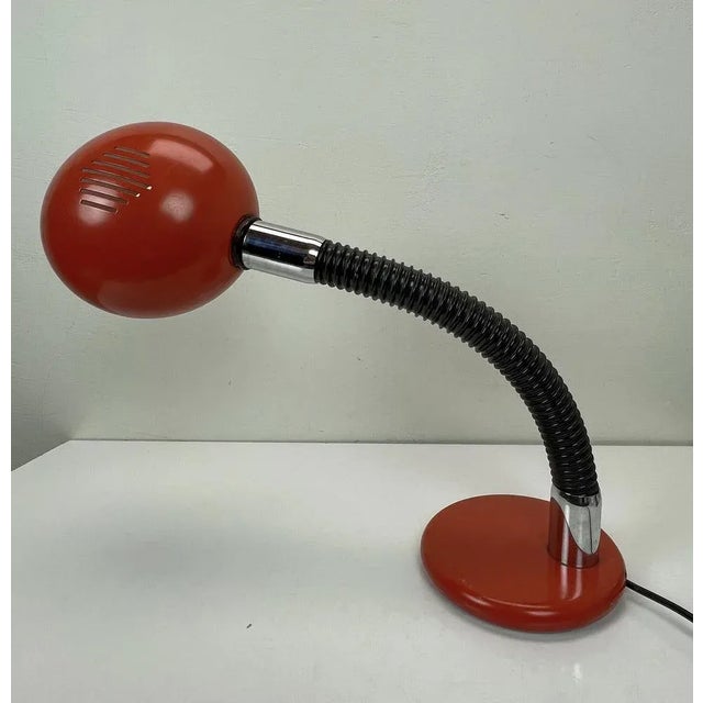 Black and Orange Elbow Table Lamp in the style of Targetti Sankey, Italy, 1970s For Sale - Image 13 of 13