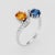 Elegant vintage bypass ring (circa 1950s to 1960s), crafted in 18 karat white gold. One round mixed cut Natural Sapphire,...