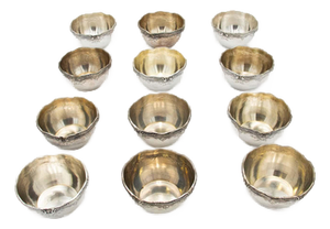 Embossed Silver Wash Bowls, Set of 12