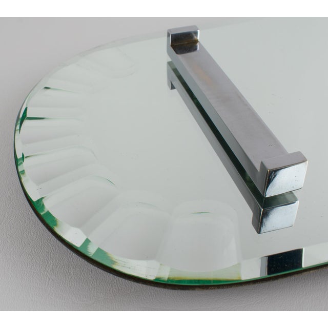 Metal Baccarat France Art Deco Crystal Centerpiece Bowl For Sale - Image 7 of 18