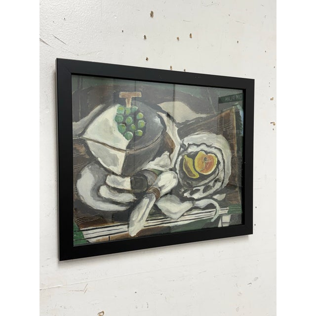 Abstract Expressionism Georges Braque Style Fruit Dish + Fruit Basket Painting For Sale - Image 3 of 12