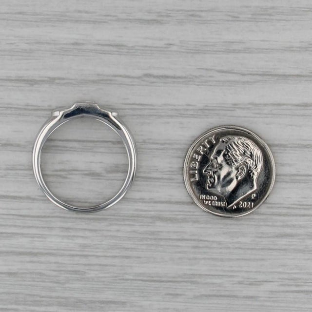 Metal 0.20ctw Princess Solitaire Wedding Band Stackable Ring Size 6.5 18k White Gold For Sale - Image 7 of 8