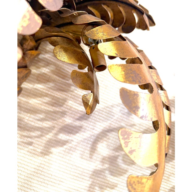 Pair of Maison Jansen Gilt Metal Palm Tree Sconces, France, 20th Century For Sale In Greensboro - Image 6 of 15