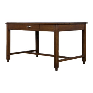 1930s French Art Deco Oak Writing Desk For Sale