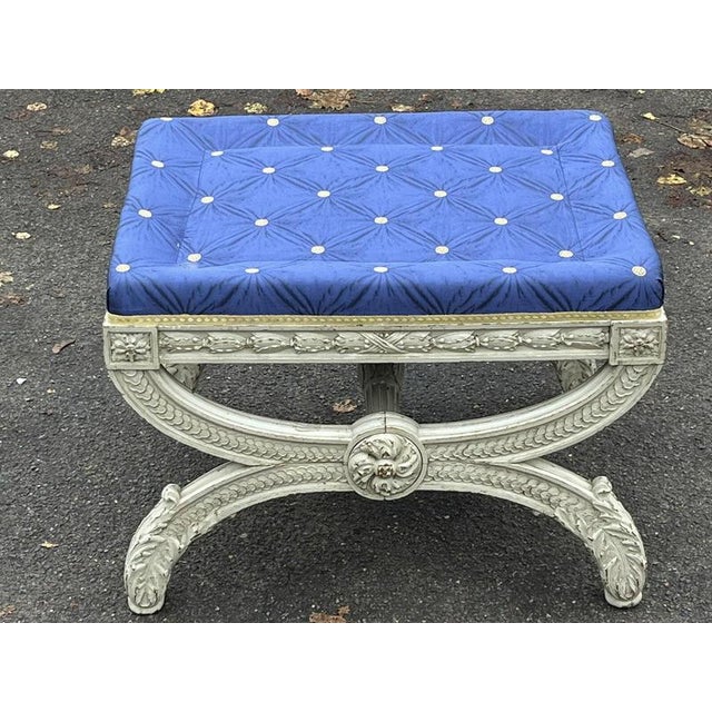 Country House Stool in Carved Frame For Sale - Image 11 of 12