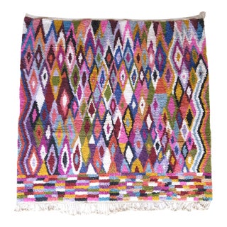 2020's Moroccan Square Colorful Wool Rug - 7.7 X 8.37 Ft For Sale