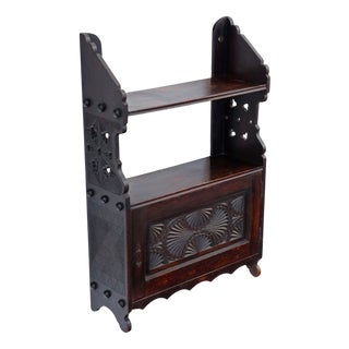 Antique Victorian Gothic Oak and Beech Wall Cupboard, 19th Century For Sale