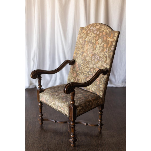 Late 19th Century Fireside Flemish Tapestry Armchair For Sale - Image 9 of 12