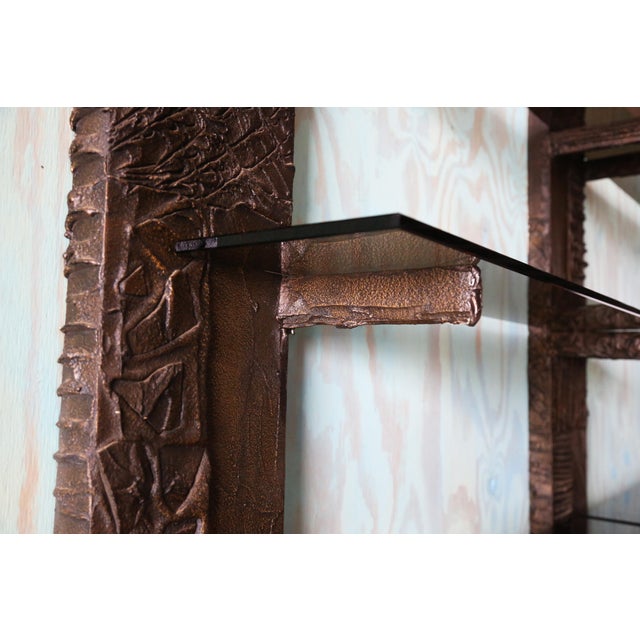 Paul Evans Pe71 Bronzed Resin and Glass Floating Bookshelf Wall Unit C. 1970s For Sale - Image 14 of 16