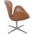Arne Jacobsen tall Swan chair upholstered in cognac classic semi anilin leather, and with a swivel base of aluminium. The...