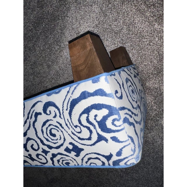 Scalamandre Cirrus Velvet Damask Upholstured Bench For Sale - Image 10 of 13