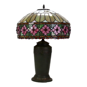 Arts & Crafts Leaded Stained Glass Table Lamp 20thC