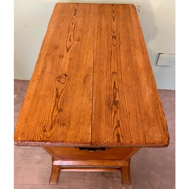 Late 19th Century Antique Pine Dough Proofing Box / Table With Brass Hardware From England - Circa 1890 For Sale - Image 5 of 8