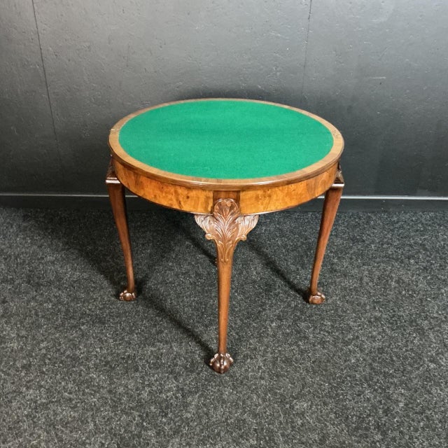1920s Walnut Card Table, 1925 For Sale - Image 5 of 8