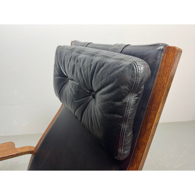 Mid-Century Modern Mid-Century Lamino Black Leather Lounge Chair Model P583 by Yngve Ekström for Swedese, Sweden 1960s For Sale - Image 3 of 10