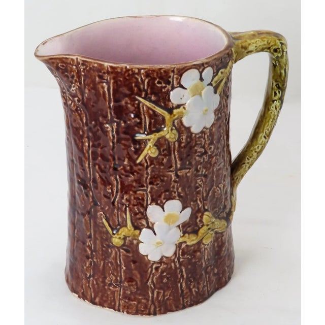 This Really is a Very Unusual - Absolutely Beautiful Antique Victorian Majolica Serving Pitcher. LARGE SIZE! It is done in...