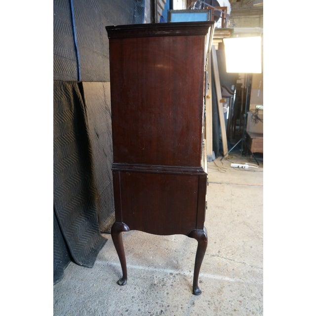 Mid Century Kaplan Furniture Mahogany Queen Anne Highboy Chest on Chest Dresser For Sale - Image 17 of 18