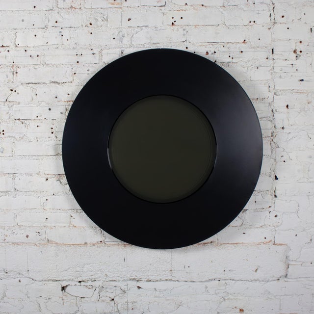 Glass Late 20th Century Modern to Postmodern Infinity Vortex Wall Mirror Round Black Laminate Frame For Sale - Image 7 of 18