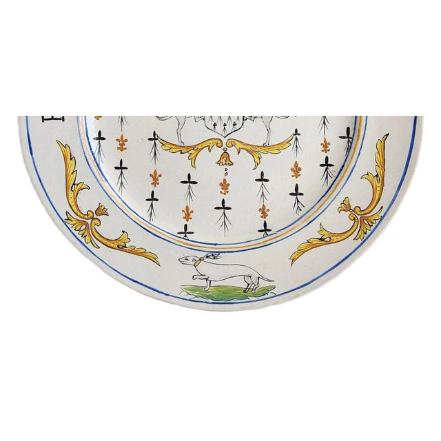 Ceramic 19th Century French Faience Plate For Sale - Image 7 of 9