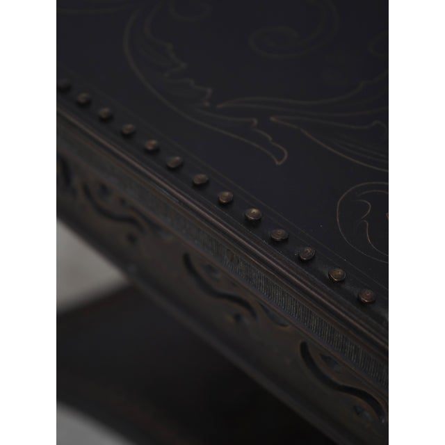 Theodore Alexander Bronze 2 Tier Square Etched Side Table For Sale In Philadelphia - Image 6 of 14