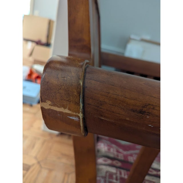 Late 20th Century Hickory Chair Company Dark Brown Wood Accent Chairs With Footstool For Sale - Image 15 of 15