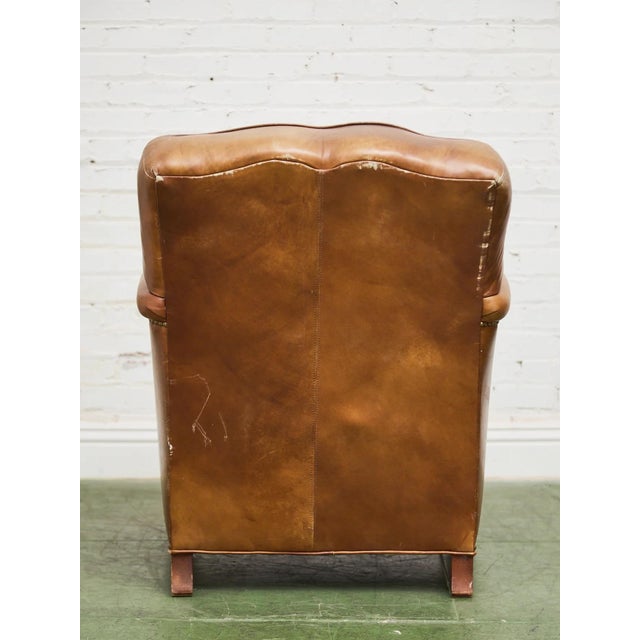 Mid-Century Modern Mid 20th Century Saddle Leather Club Chair With Nailhead Trim For Sale - Image 3 of 12