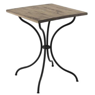 New Square French Style Iron Base Table With Wood Top, Garden Table,Bistro Table For Sale