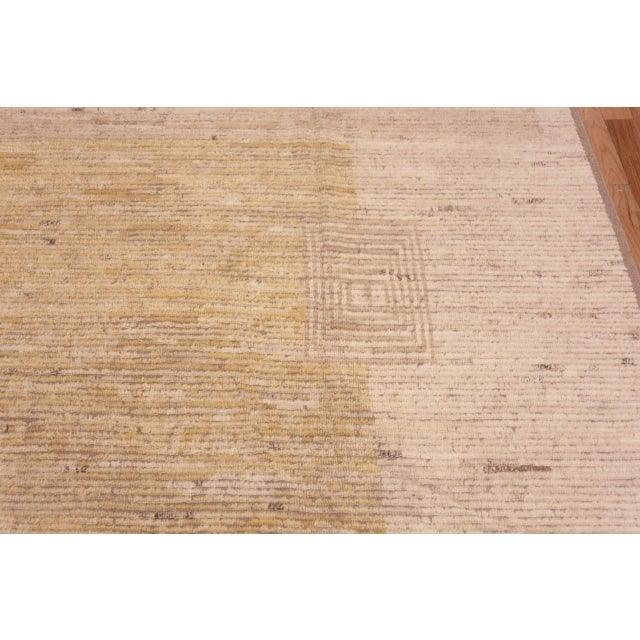 Textile Nazmiyal Collection Light Cream and Yellow Modern Geometric Rug For Sale - Image 7 of 7