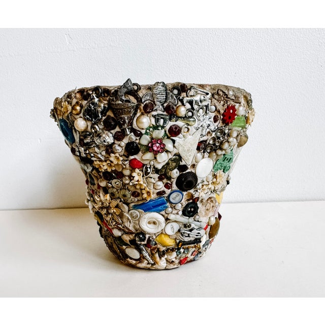 Vintage Memory Ware Clay Sculptural Planter Pot For Sale - Image 10 of 12