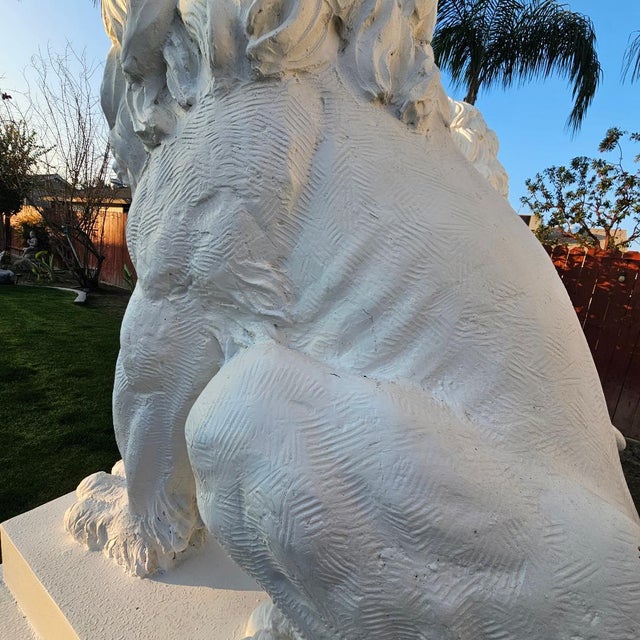 1960s Monumental Lions Statues-a Pair For Sale - Image 15 of 17
