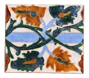 1930s Portuguese Moorish Arista Style Floral Tile