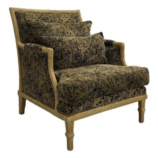Vintage Faux Bamboo Lions & Tigers Lounge Chair For Sale