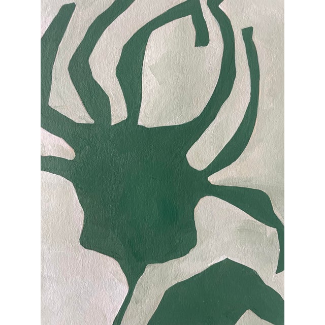 Abstract minimalist acrylic painting on French hand crafted cotton paper. Framed in a gold frame. All works on paper are...