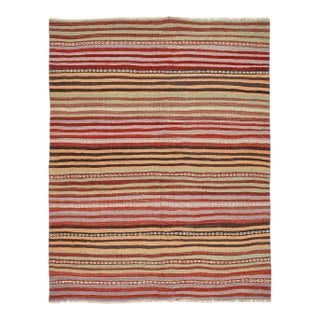 Mid 20th Century Decorative Striped Vintage Kilim Rug For Sale