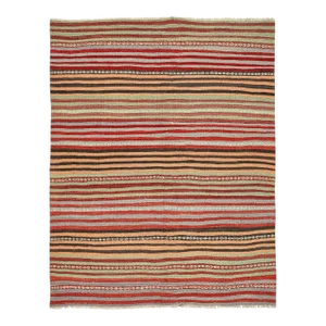 Mid 20th Century Decorative Striped Vintage Kilim Rug