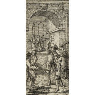 J. Meyer, Duel in the Courtyard of a Palace, 17th-Century, Etching For Sale