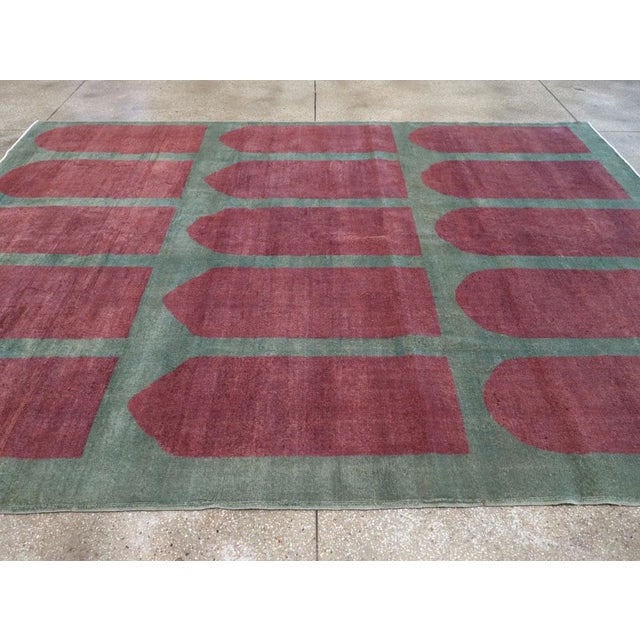 Mid 20th Century Galerie Shabab Collection Mid-20th Century Turkish Art Deco Style Carpet For Sale - Image 5 of 9