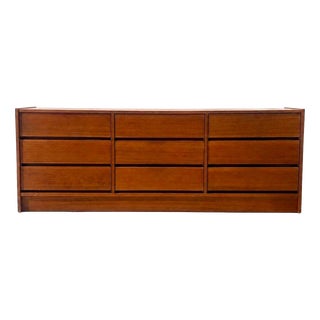 Long Mid-Century Danish Teak Chest of Drawers, 1960s For Sale