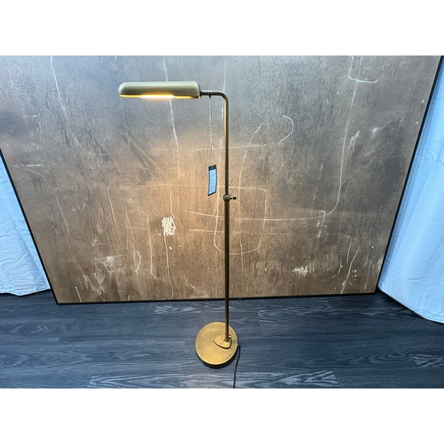 Contemporary Model Rh 1930s Parisian Task Floor Lamp Antiqued Brass | Adjustable Height | Dimmable Led Task Lighting For Sale - Image 9 of 18